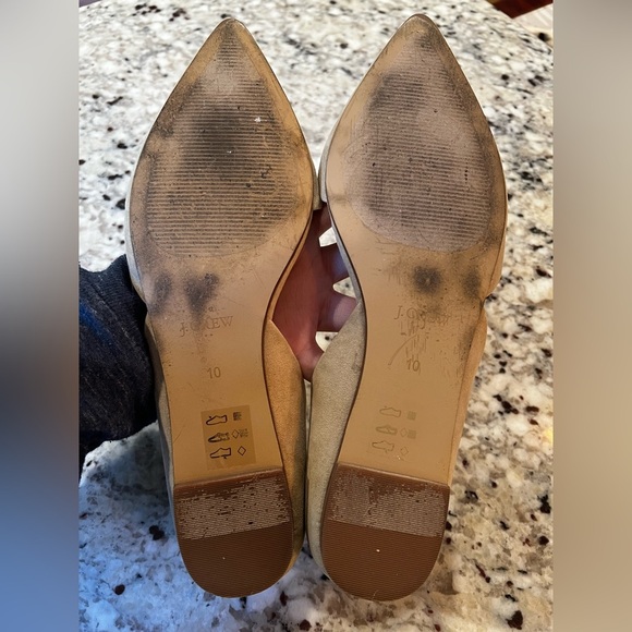 J.Crew Zoe d’Orsay Pointed Toe Nude Suede Flats Size 10 - Picture 5 of 8